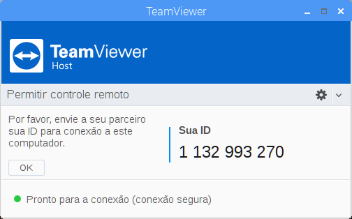 Tela Principal TeamViewer na Raspberry Pi