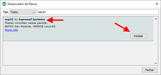 Instalação Placa ESP32 IDE Arduino