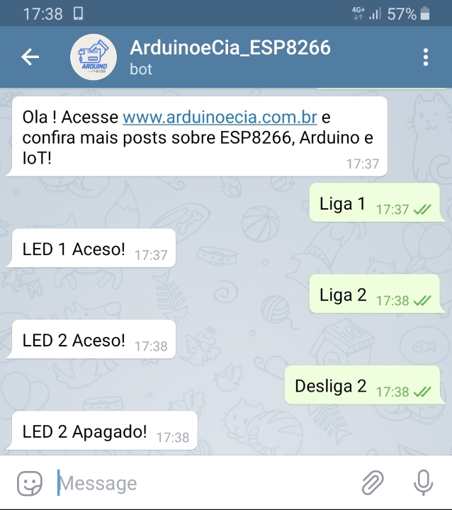 Bot Telegram com ESP8266