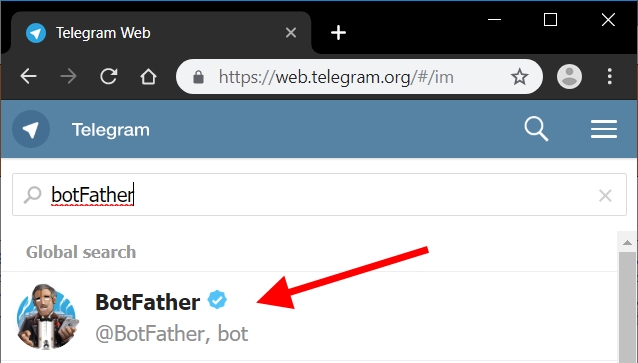 Adicionando BotFather