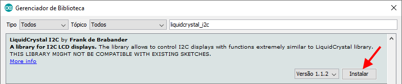 Biblioteca Liquid Crystal I2C