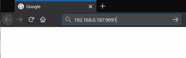 Browser com endereço do Transmission