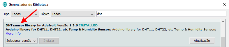 Biblioteca DHT Adafruit