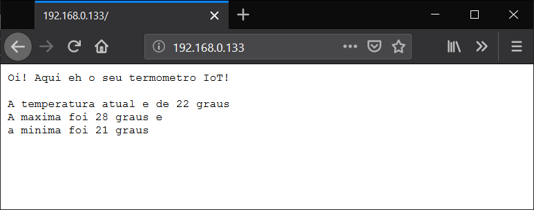 Termômetro IoT dados no browser
