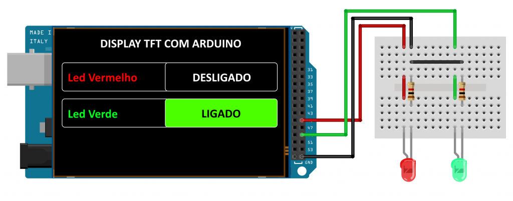 Display TFT Touch 3.5" com Arduino Mega 2560