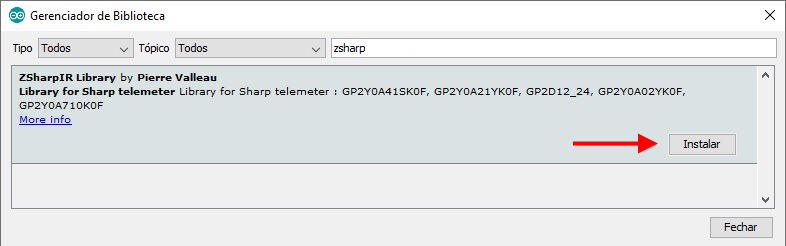 Instalação biblioteca Sharp IR