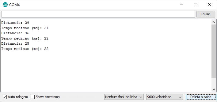 Leituras do sensor no Serial Monitor IDE Arduino