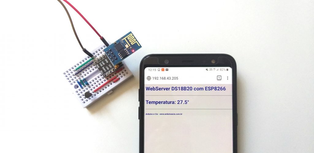 Webserver com ESP8266 ESP-01 e sensor de temperatura DS18B20