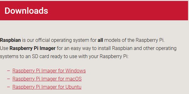Download Raspberry Pi Imager