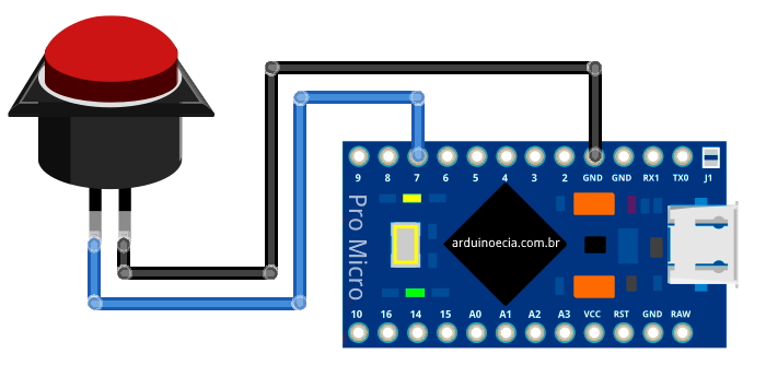 Circuito controle de microfone com Arduino Leonardo Pro Micro