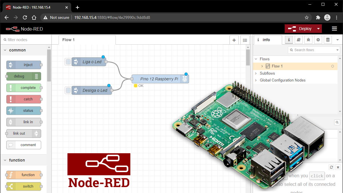 Tutorial Node-RED com Raspberry Pi - Arduino e