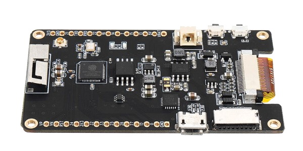 Detalhes traseira módulo ESP32 com e-Paper