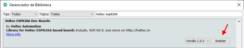 Instalação Biblioteca Heltec ESP8266 com display Oled
