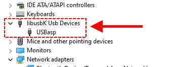 Device Manager Windows 10 Gravador USBasp