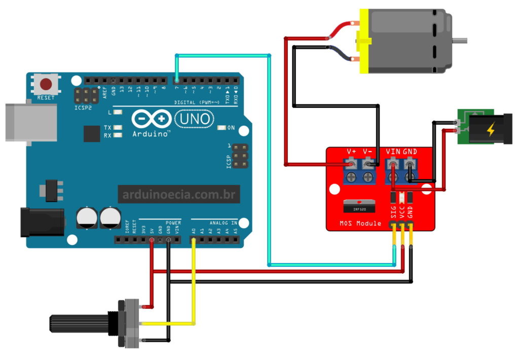 Módulo MOSFET IFR520N com Arduino