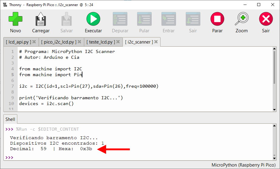 I2C Scanner MicroPython