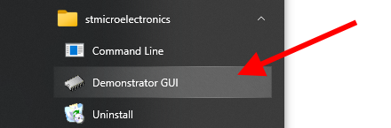 Demonstrator GUI no Windows