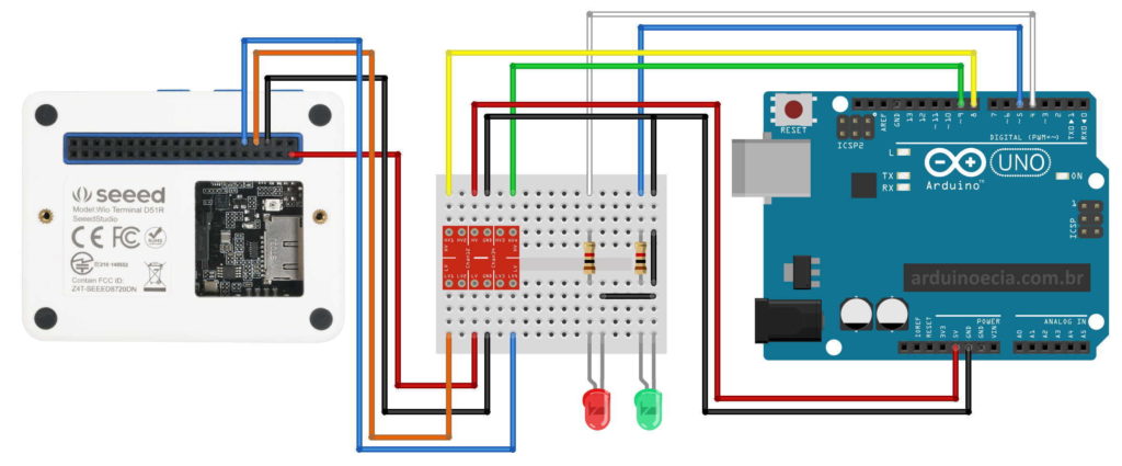 Circuito Wio Terminal e Arduino Uno