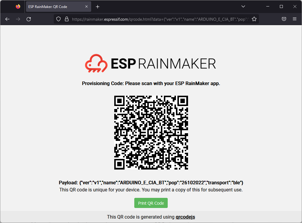 QRCode Rainmaker no Browser