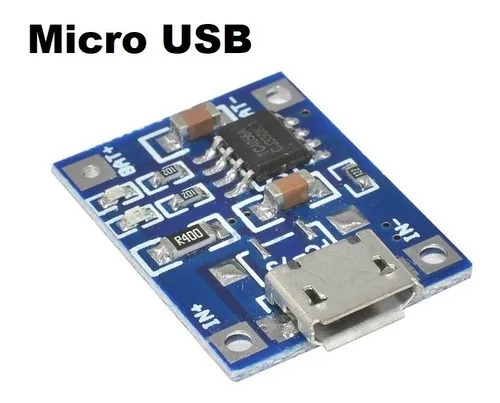 Módulo carregador de bateria de lítio TP4056 Micro USB