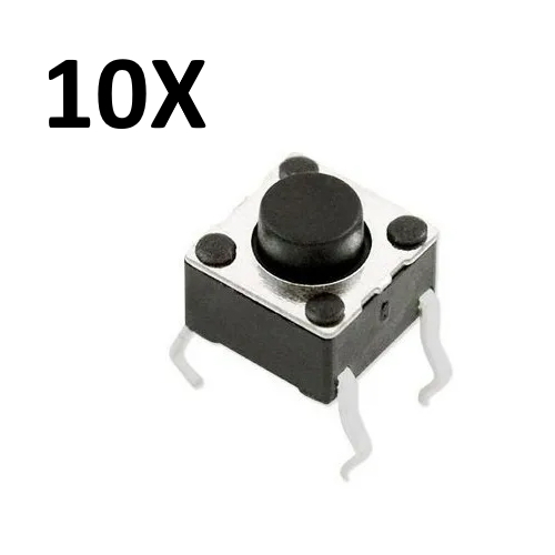 Kit 10x Chave Táctil Push-button 6x6x5mm