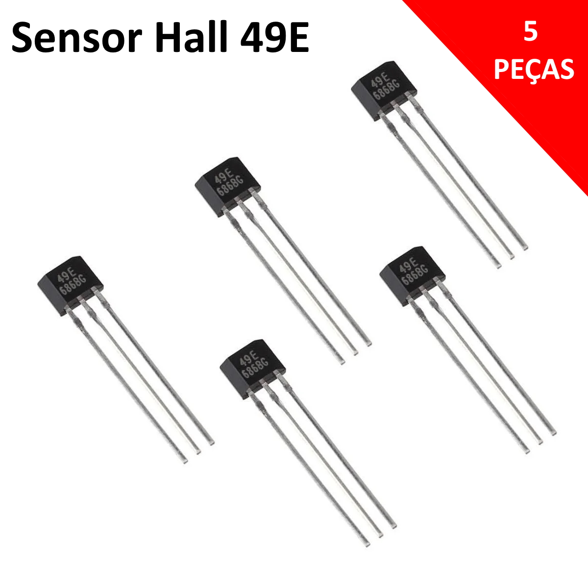 Kit 5x Sensor Magnético de Efeito Hall 49E